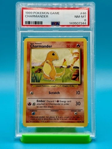 PSA 8 - 1999 Pokemon Game Base Set Charmander #46