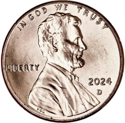 (2) 2024-D Lincoln Shield Penny   Brilliant Uncirculated   Bank Roll Fresh