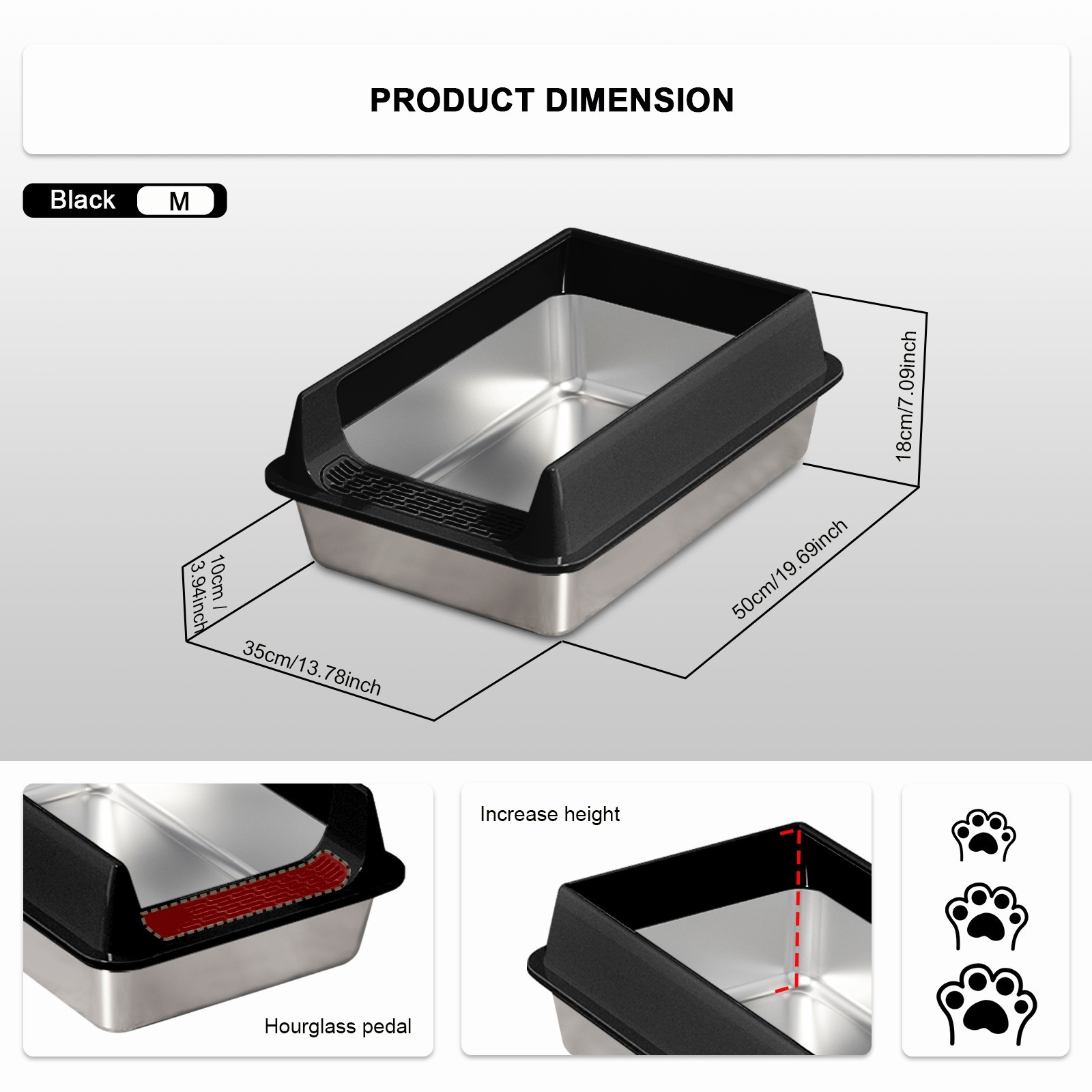 With  Large Litter Pan With High Side