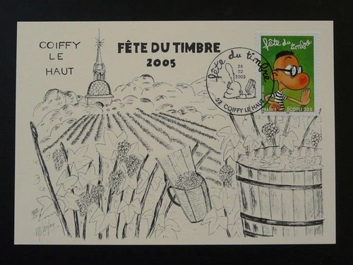stamp day wine FDC card France 2005