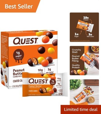 Quest Peanut Butter Coated Candies   10g Protein, 1g Sugar, Keto-Friendly