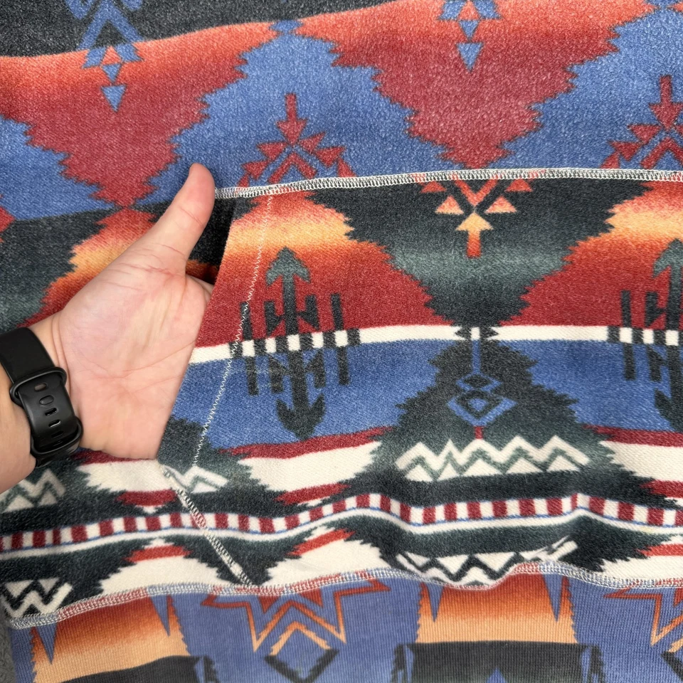 Polo Ralph Lauren Sudadera con Capucha Para Hombres XL Azul Azteca Estampado Suroeste Pullover Sudadera Foto 3 de 4