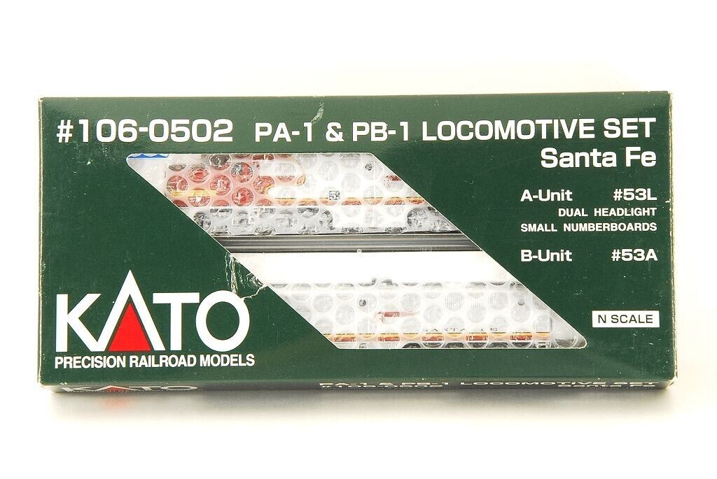 KATO N-Scale #106-0502 PA-1&PB-1 LOCOMOTIVE SET Santa Fe A KATO N-Scale #106-0502 PA-1&PB-1 LOCOMOTIVE SET Santa Fe A