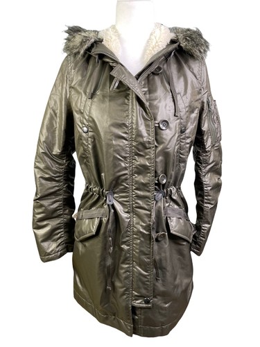 Down Coat Parka Faux Fur Hood Womens 
