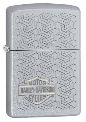 Zippo Unisex Harley Davidson zweifarbig Satin Chrom Feuerzeug, winddicht 