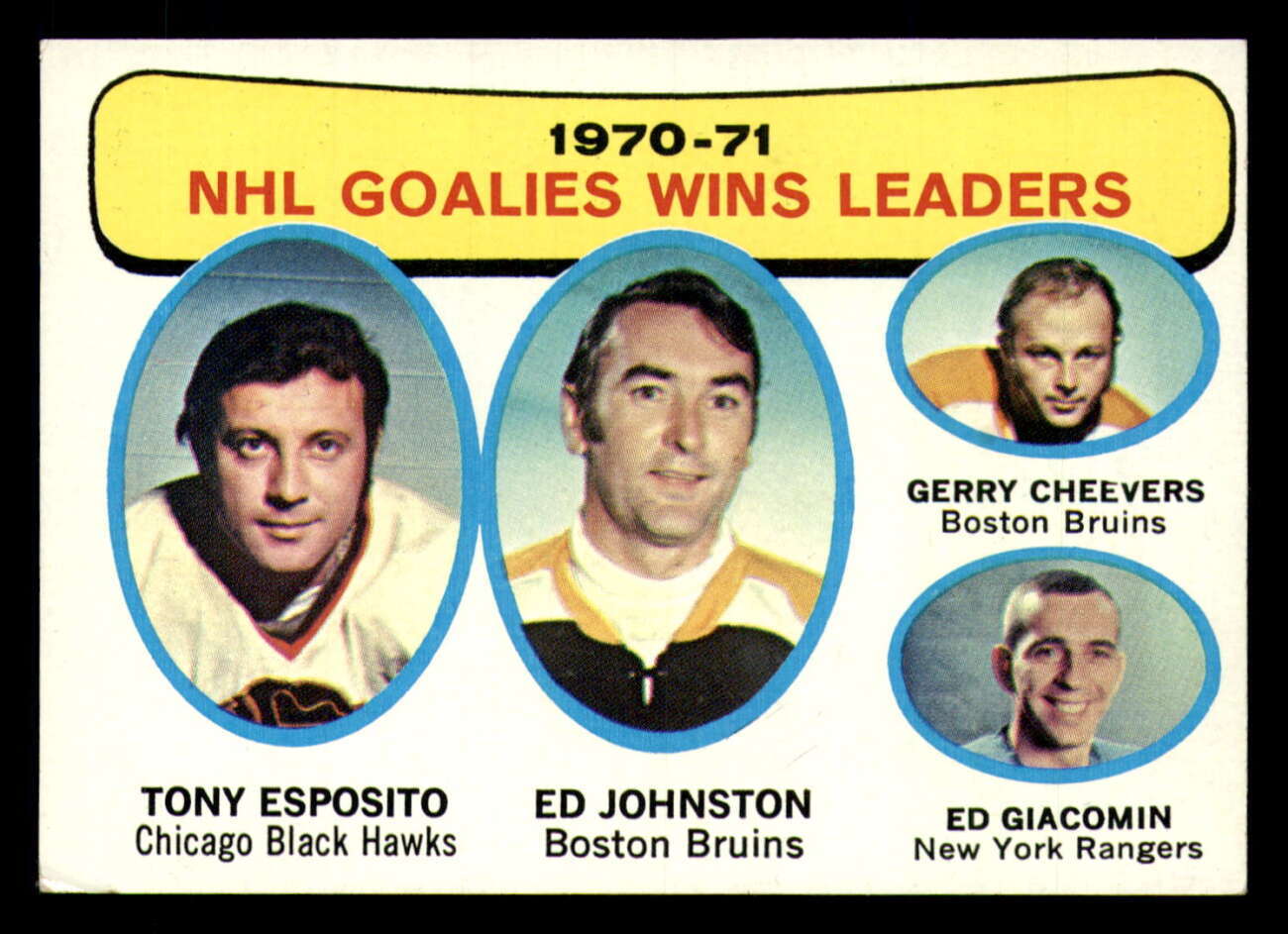 1971-72 Topps #4 Tony Esposito/Ed Johnston/Gerry Cheevers/Ed Giacomin  ID:361644
