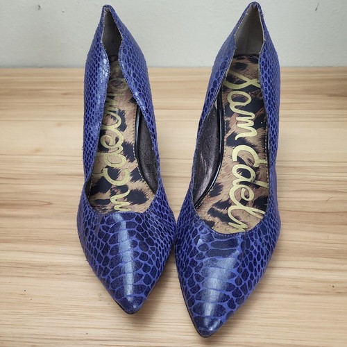 Sam Edelman Womens Sadi Blue Snake Print Pump Stiletto Heels Size 7.5 M - Picture 2 of 7
