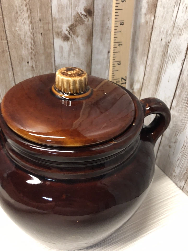 Bote de galletas vintage años 70 marrón hecho en cerámica de EE. UU. Envío gratis Foto 3 de 4