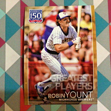 #55 Robin Yount Brewers 5x7 - 07/10 made Gold 2019 Topps 150 Years of Greatest