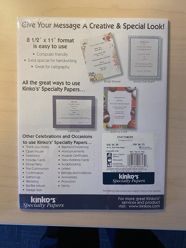 Kinko’s Specialty Paper and Envelopes Acid -free Set Of 10 - Picture 5 of 9