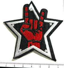Satanic Devil Star Fingers Logo Patch Vintage Sew Iron on