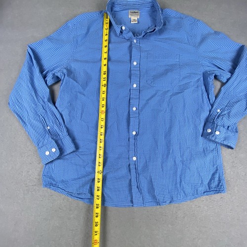Vintage L.L. Bean Gingham Check Plaid Seersucker Mens L Button Down Shirt - Picture 4 of 6