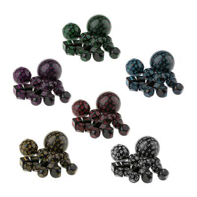 15 Stück Acryl Polyedrische Würfel Set für Rollenspiel Tischspiel Zubehör