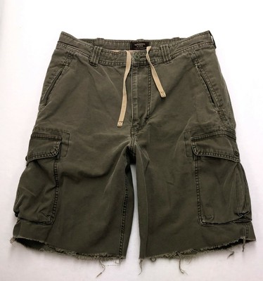 A377 Abercrombie Fitch Military Green Cut Off Cargo Shorts sz 32 (Measure 32x22) | eBay