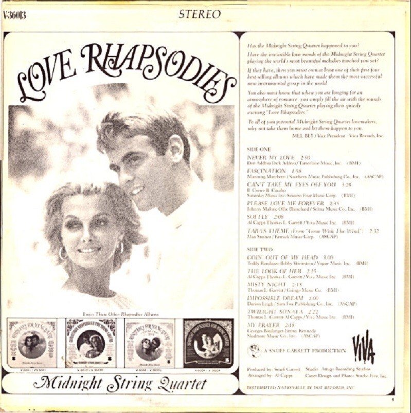 プルートlove Love Rhapsodies Midnight String Quartet Vinyl LP Album Record V