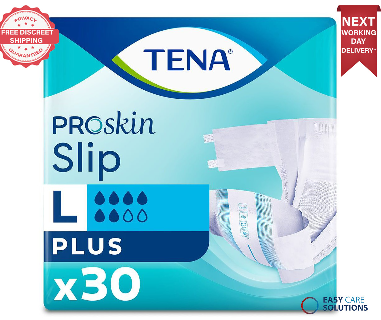 TENA Slip Plus - Large - Pack of 30 Incontinence Slips