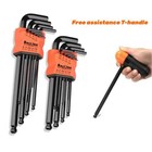 9Pcs Hex Wrench Set Allen Torx Ball End L-Key 1.5-10mm with T-Handle Tool Kit