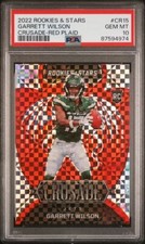 GARRETT WILSON 2022 ROOKIES & STARS CRUSADE RED PLAID PRIZM RC PSA 10 GEM MINT