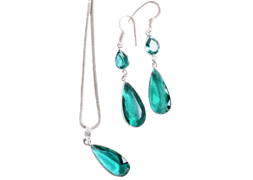 Boucles D'oreilles Argent Fin Avec émeraude Naturelle – Dormeuses, Vert, Neuf Avec étiquettes