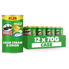 Pringles Sour Cream & Onion Snacking Crisps Pack of 12 x 70g