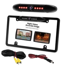 US License Plate Metal Frame Rear View Backup Camera CMOS HD LED Night Vision