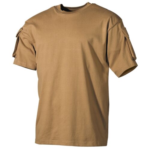 T-shirt d'extérieur, semi-bras, coyote, avec poches manches vêtements de camping t-shirt de randonnée - Photo 1/24