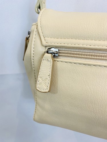 FIORELLI Cream Cross Body Bag Shoulder Flap Bag Faux Leather Vegan - Picture 8 of 10
