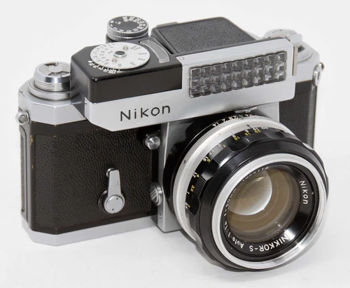 Nikon F SLR Film Camera with 50mm Nikkor-S f1.4 Lens & Model 3 Light Meter