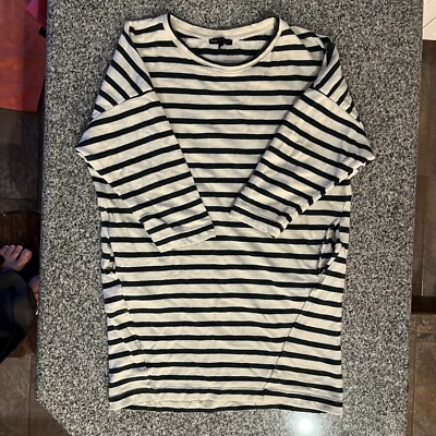 Moss Copenhagen Striped Oversized 2 Green T-shirt Dress stripy shirt Pockets