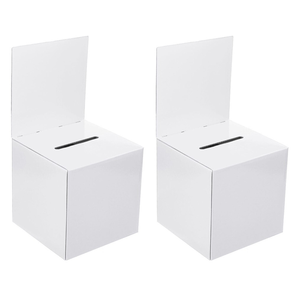 Lightweight Ballot Box with Removable Header Board for Surveys Pack of 2