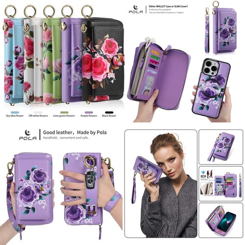 Large Capacity Multifunction Wallet Case Detachable Magnetic Cover for iPhone - Picture 3 of 84
