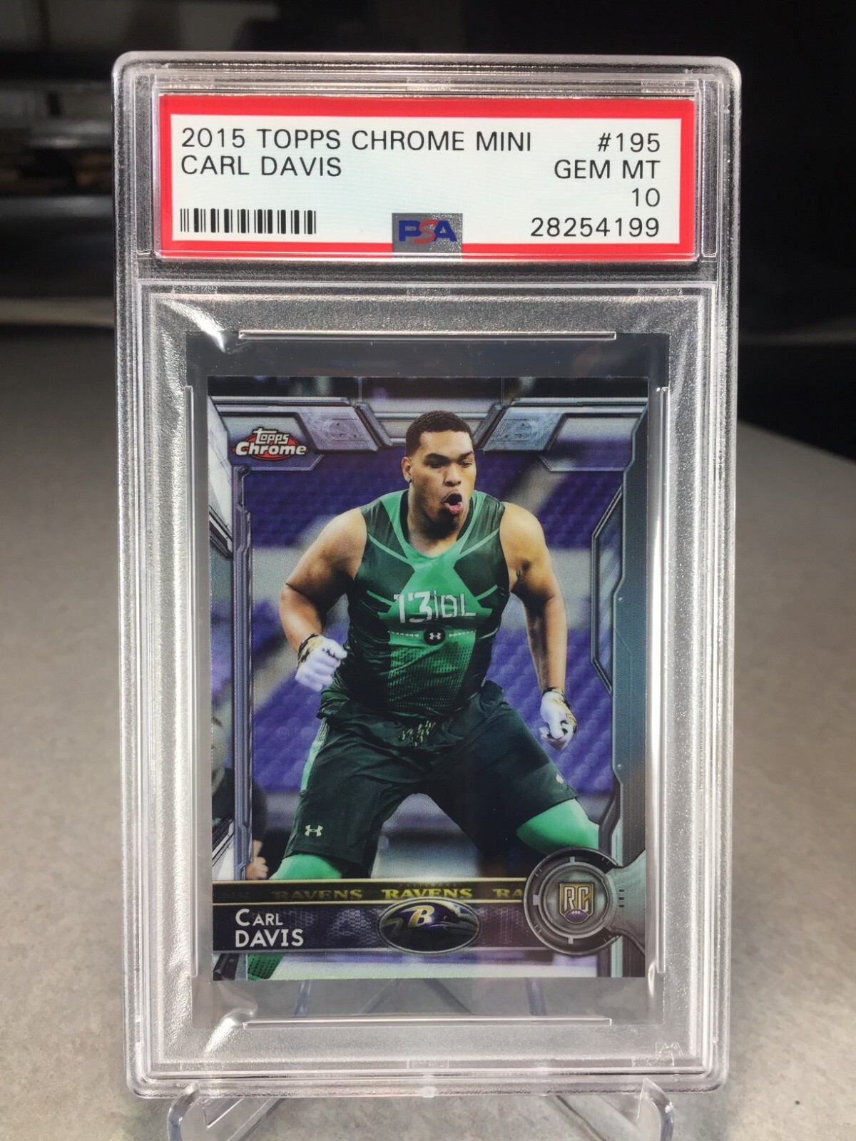 2015 Topps Chrome Mini Carl Davis Rookie #195 - PSA 10 POP 1 - Baltimore Ravens