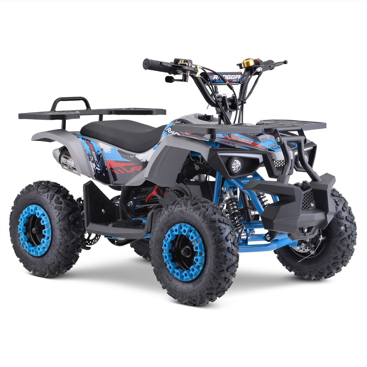 FunBikes Ranger 50cc Grey/Blue Kids Petrol Mini Quad Bike UK
