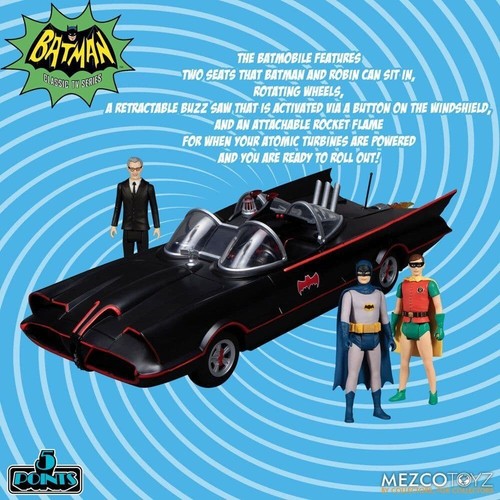 Juego de figuras de acción de lujo Mezco Toys 5 puntos Batman 1966 serie de televisión clásica - Imagen 3 de 5