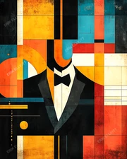 8x10 Fine Art Print - Artwork Retro Art-Deco Mid Century Bold Colorful