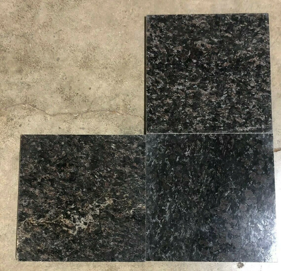 12x12 Black Maroon Granite Tile Remodel Stone Backsplash BOX OF 5 TILES T-57 - Image 3 of 4