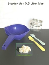 Milch Kefir Starter - Kultur 0,5 L KLAR mit Tupperware® Sieb " Goldregen " 🐮 K