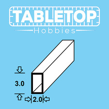 ABS Styrene Plastic Rectangular Flat Tube Section Modeller Choose Profile 25cm