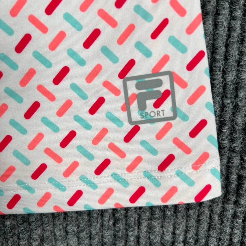 Camisa Polo FILA Para Mujer Grande Blanca Geométrica Sin Mangas Golf Exterior Informal Foto 4 de 4