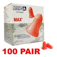 Howard Leight MAX-1 Uncorded Earplugs (100 Pair)