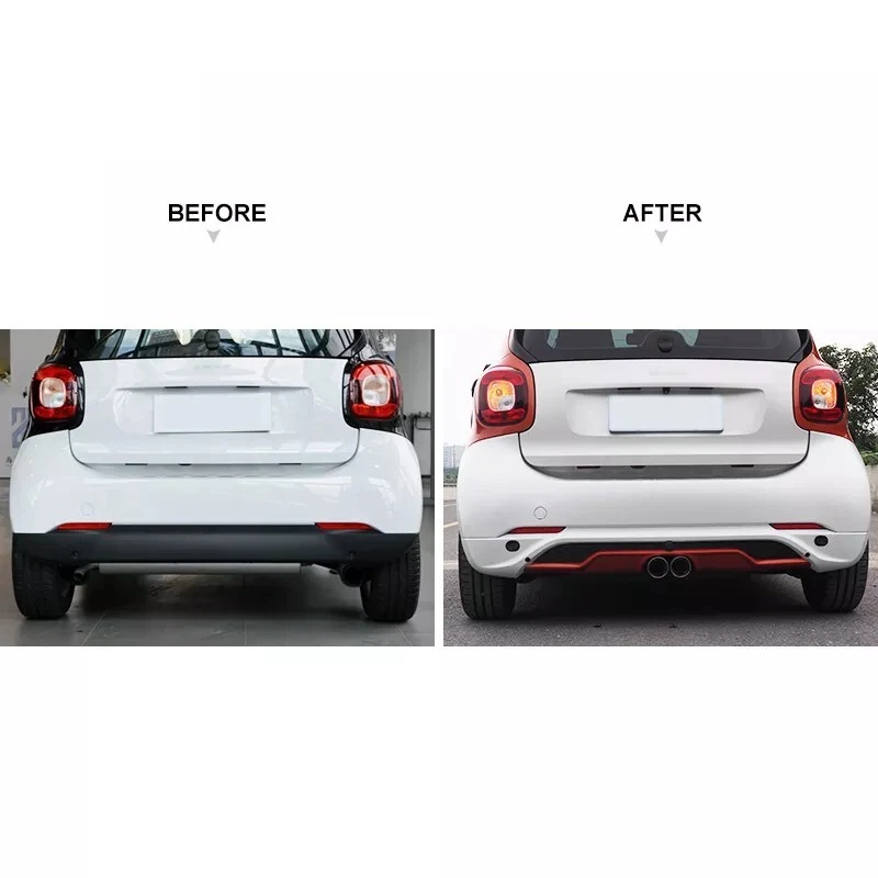 Подходит для Smart Fortwo 453 2015-2019 сотовый диффузор для губ заднего бампера - Изображение 2 из 4