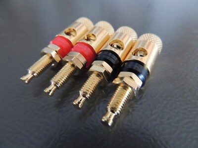 Pioneer Sansui Kenwood Yamaha Audio Speaker 4mm Binding Posts Gold
