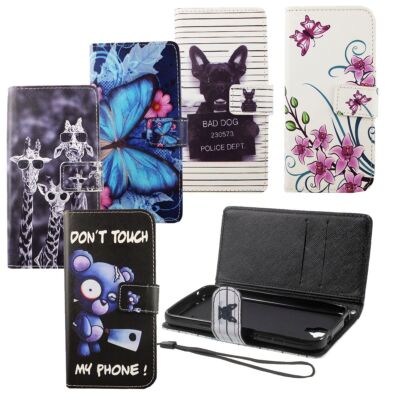 DESIGN SCHUTZ HÜLLE MOTIV COVER WALLET HANDY TASCHE BOOK-STYLE CASE 360 GRAD NEU