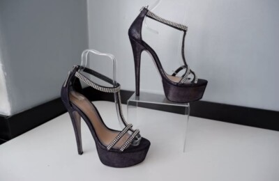 Carvela Womens Heels, Strappy, Crystal, EU36, UK3, Blue, Vgc
