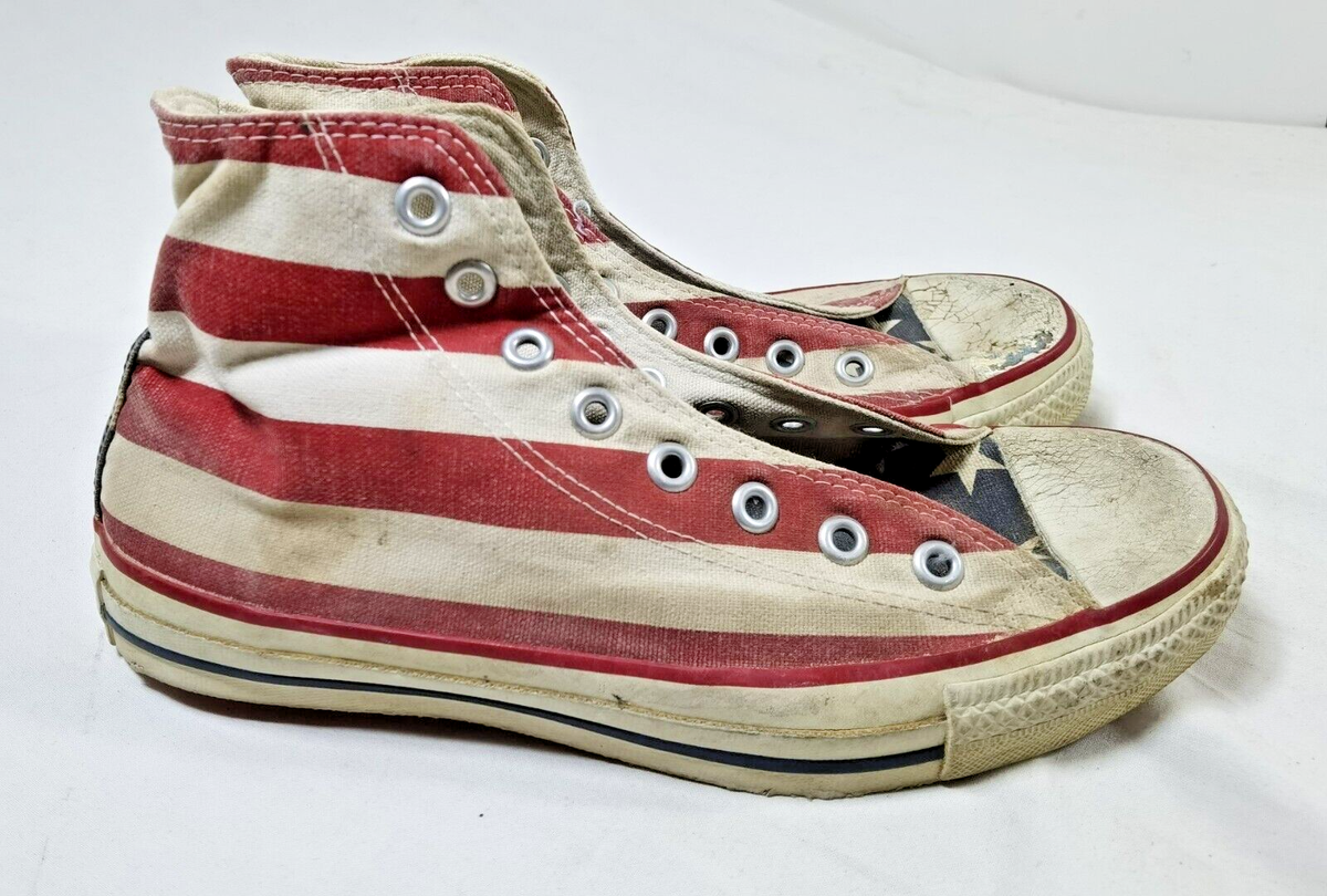 靴 VINTAGE Converse All Star MADE IN USA Vintage Converse Chuck Taylor All Star Usa Flag Men's Sz US