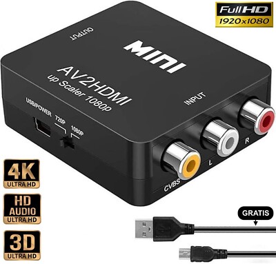 AV zu HDMI Adapter RCA2AV Konverter Adapter Full HD