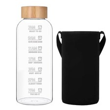 Glass Water Bottles 64 Oz Large Borosilicate Reusable Glass Drinking Bottle Wide
