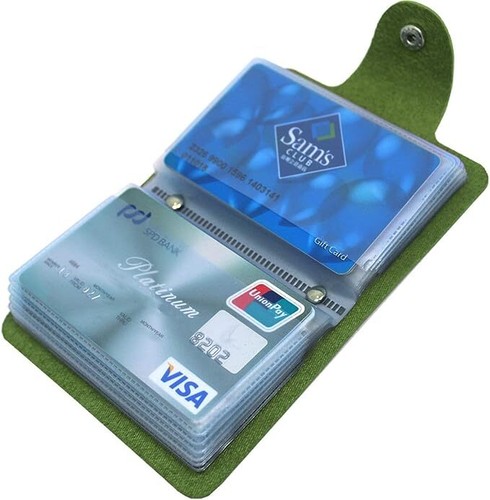 24 Cards Pu Leather Credit ID Business Card Holder Pocket Wallet Purse Box New c - Picture 4 of 20