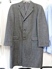 Vintage Mt Rock Clothiers Cheviot Wool Over Coat Top Coat 1950s Retro USA Made