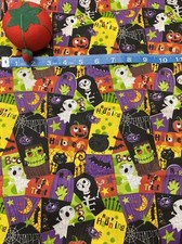 Happy Halloween Haunting Patchwork Print Cotton Fabric - FQ New Fat Quarter Only